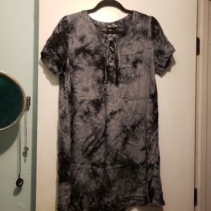 Black&charcoal tiedie dress